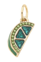 Canvas Style Pavé Lime Wedge Charm in Green with Shiny Gold Plating-Charms-Canvas Style-Deja Nu Boutique, Women's Fashion Boutique in Lampasas, Texas