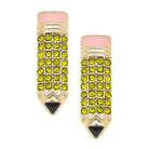 Canvas Style Pave #2 Pencil Stud Earrings in Yellow & Gold-Earrings-Canvas Style-Deja Nu Boutique, Women's Fashion Boutique in Lampasas, Texas