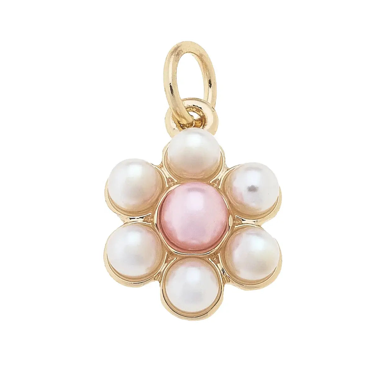 🌸 Canvas Style Pearl Flower Charm – Pink & White-Charms-Canvas Style-Deja Nu Boutique, Women's Fashion Boutique in Lampasas, Texas