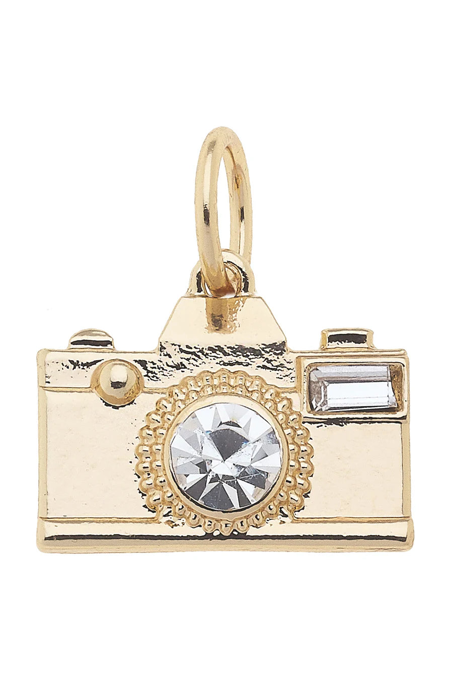 Canvas Style Rhinestone Camera Charm in Shiny Gold-charm-Canvas Style-Deja Nu Boutique, Women's Fashion Boutique in Lampasas, Texas