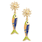 Canvas Style Sardine Sun Drop Earrings – Shiny Gold-Earrings-Canvas Style-Deja Nu Boutique, Women's Fashion Boutique in Lampasas, Texas