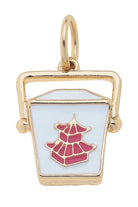 Canvas Style Takeout Box Charm in White Gold Plated-Charms-Canvas Style-Deja Nu Boutique, Women's Fashion Boutique in Lampasas, Texas