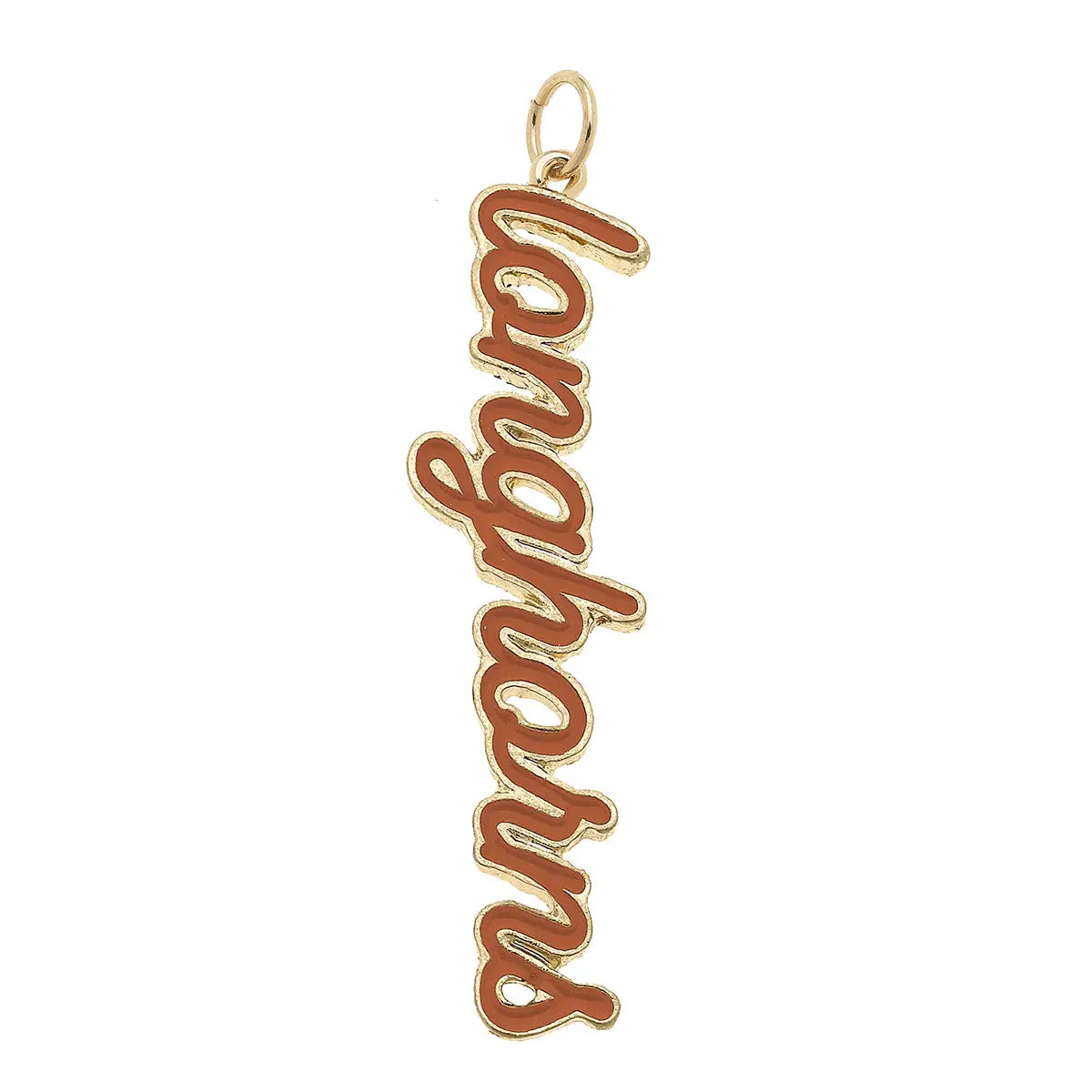 Canvas Style Texas Longhorns Enamel Script Charm-Charms-Canvas Style-Deja Nu Boutique, Women's Fashion Boutique in Lampasas, Texas