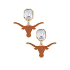 Canvas Style Texas Longhorns Rhinestone Enamel Logo Earrings in Burnt Orange-Earrings-Canvas Style-Deja Nu Boutique, Women's Fashion Boutique in Lampasas, Texas