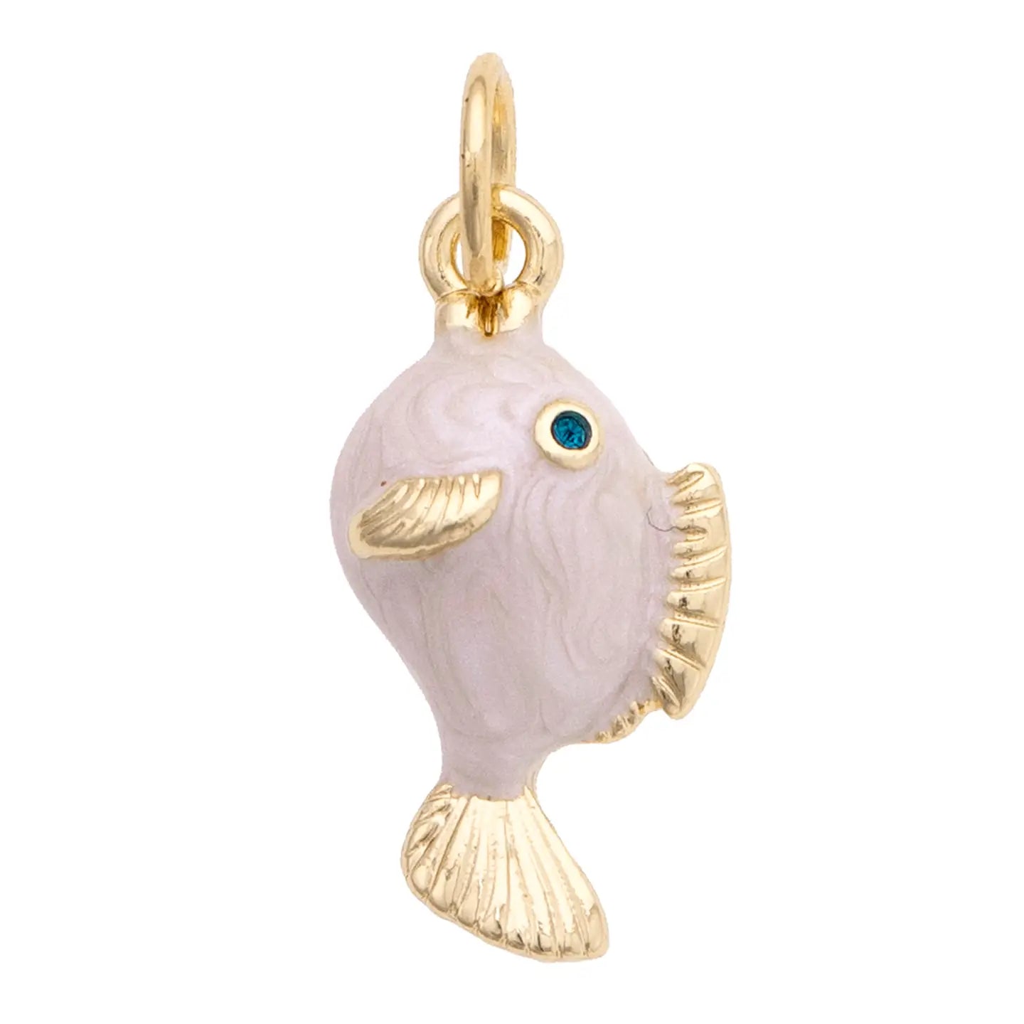 Canvas Style Tiny White Fish Charm – Shiny Gold-charm-Canvas Style-Deja Nu Boutique, Women's Fashion Boutique in Lampasas, Texas