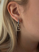 Canvas Style Amber Twisted Blue Enamel Huggie Hoops In Shiny Gold Plated-charm earring-Canvas Style-Deja Nu Boutique, Women's Fashion Boutique in Lampasas, Texas