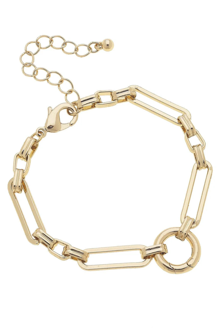 Canvas Style Bella Linked Charm Bracelet Base in Shiny Gold-charm bracelet-Canvas Style-Deja Nu Boutique, Women's Fashion Boutique in Lampasas, Texas