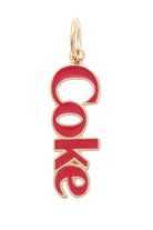 Canvas Style Coke Logo Charm in Red Vertical Enamel Pendant with 18K Gold Plating-Charms-Canvas Style-Deja Nu Boutique, Women's Fashion Boutique in Lampasas, Texas