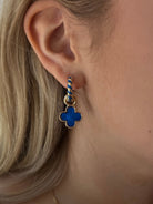 Canvas Style Marbled Enamel Clover Charm Set in Blue Shiny Gold Plated-earring charm-Canvas Style-Deja Nu Boutique, Women's Fashion Boutique in Lampasas, Texas