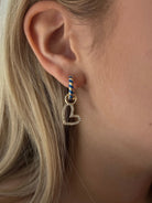 Canvas Style Pave Open Heart Huggie Charms In Shiny Gold, Set of 2-charm earrings-Canvas Style-Deja Nu Boutique, Women's Fashion Boutique in Lampasas, Texas