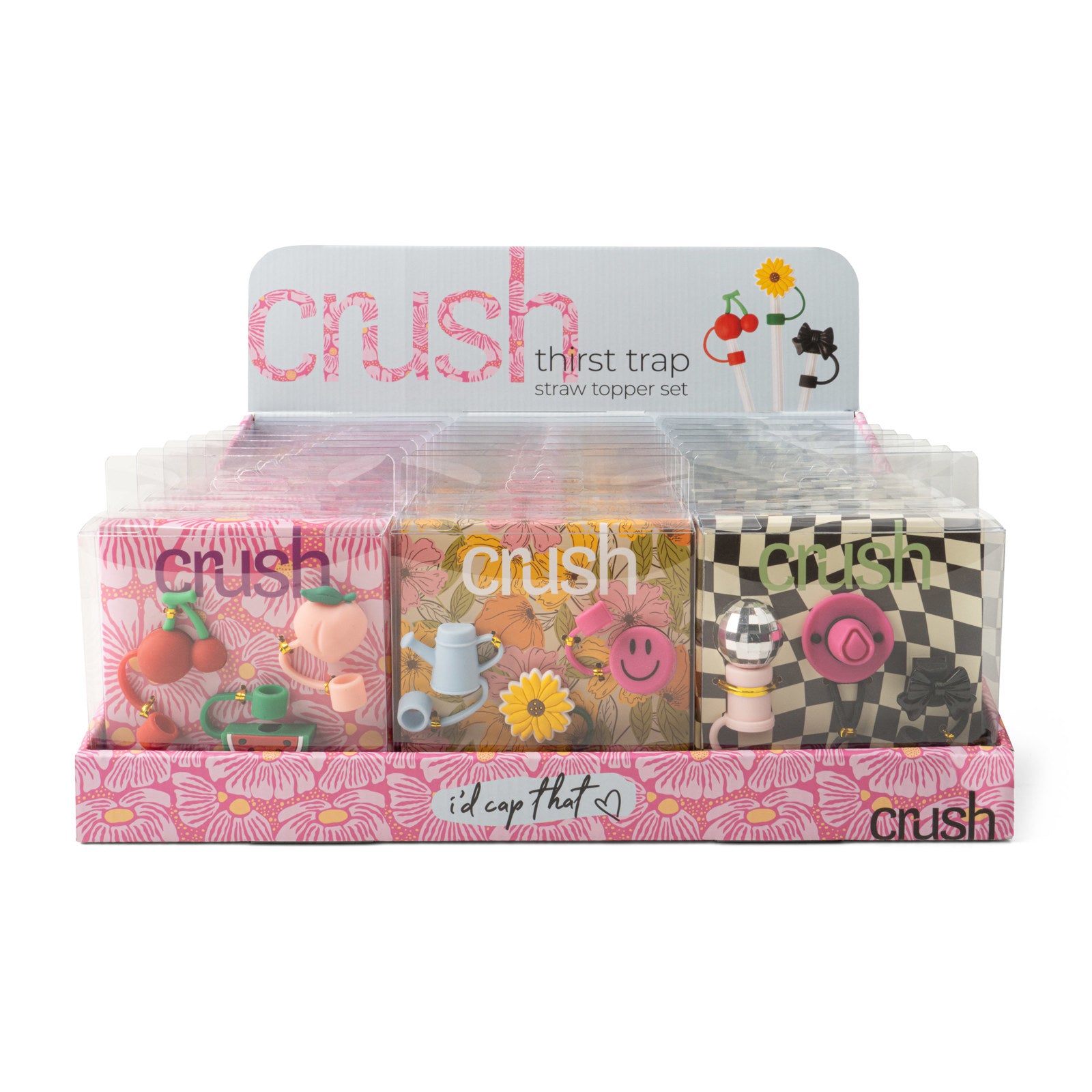 Crush Thirst Trap Straw Toppers – Fun Silicone 3-Pack Sets-Straw Holders-Crush-Deja Nu Boutique, Women's Fashion Boutique in Lampasas, Texas