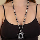 Crystal Pendant Necklace with Pearl Accents-Necklaces-Deja Nu Tx-Deja Nu Boutique, Women's Fashion Boutique in Lampasas, Texas