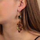 Crystal Cluster Drop Earrings In Multi or Black-Earrings-Deja Nu Tx-Deja Nu Boutique, Women's Fashion Boutique in Lampasas, Texas