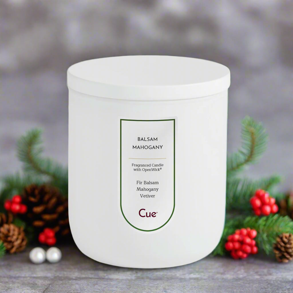 Cue Balsam Mahogany Candle Holiday Collection-Candle-Cue-Deja Nu Boutique, Women's Fashion Boutique in Lampasas, Texas