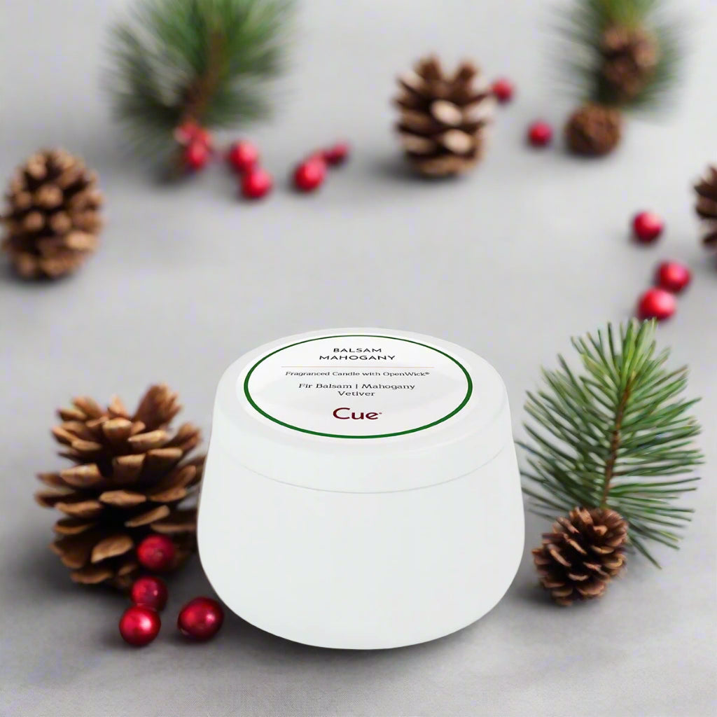Cue Balsam Mahogany Candle Holiday Collection-Candle-Cue-Deja Nu Boutique, Women's Fashion Boutique in Lampasas, Texas