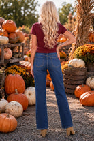 Project Social T The Ultimate Tee in Vintage White & Dark Cherry-T-Shirts-Project Social T-Deja Nu Boutique, Women's Fashion Boutique in Lampasas, Texas