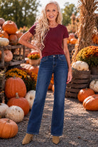 Project Social T The Ultimate Tee in Vintage White & Dark Cherry-T-Shirts-Project Social T-Deja Nu Boutique, Women's Fashion Boutique in Lampasas, Texas