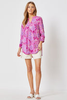 Dear Scarlett Lizzy Magenta Tunic Top-Tops-Dear Scarlett-Deja Nu Boutique, Women's Fashion Boutique in Lampasas, Texas