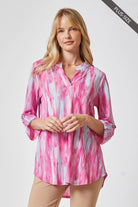 Dear Scarlett Lizzy Pink Multi Tunic Top Plus-Curvy/Plus Blouses-Dear Scarlett-Deja Nu Boutique, Women's Fashion Boutique in Lampasas, Texas