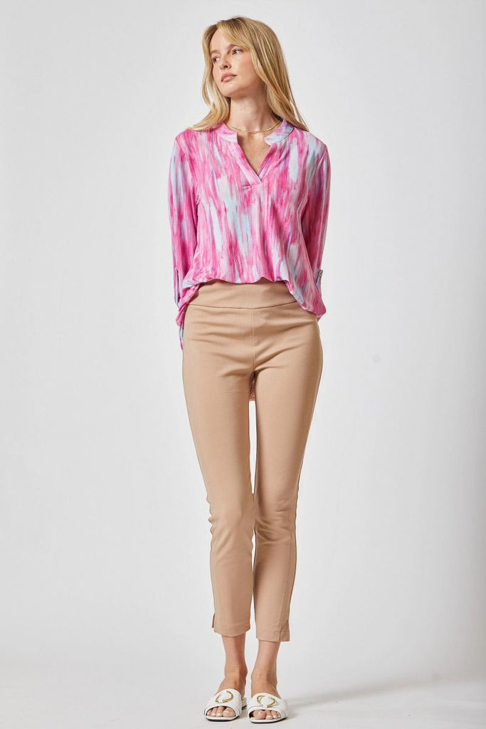 Dear Scarlett Lizzy Pink Multi Tunic Top-Tops-Dear Scarlett-Deja Nu Boutique, Women's Fashion Boutique in Lampasas, Texas