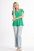 Dear Scarlett Lizzy Solid Emerald Tunic Top LIZSS-C0151-Tops-Dear Scarlett-Deja Nu Boutique, Women's Fashion Boutique in Lampasas, Texas