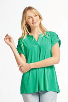 Dear Scarlett Lizzy Solid Emerald Tunic Top LIZSS-C0151-Tops-Dear Scarlett-Deja Nu Boutique, Women's Fashion Boutique in Lampasas, Texas