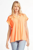 Dear Scarlett Lizzy Solid Neon Orange Tunic Top LIZSS-C0151-Tops-Dear Scarlett-Deja Nu Boutique, Women's Fashion Boutique in Lampasas, Texas