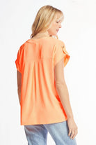 Dear Scarlett Lizzy Solid Neon Orange Tunic Top LIZSS-C0151-Tops-Dear Scarlett-Deja Nu Boutique, Women's Fashion Boutique in Lampasas, Texas