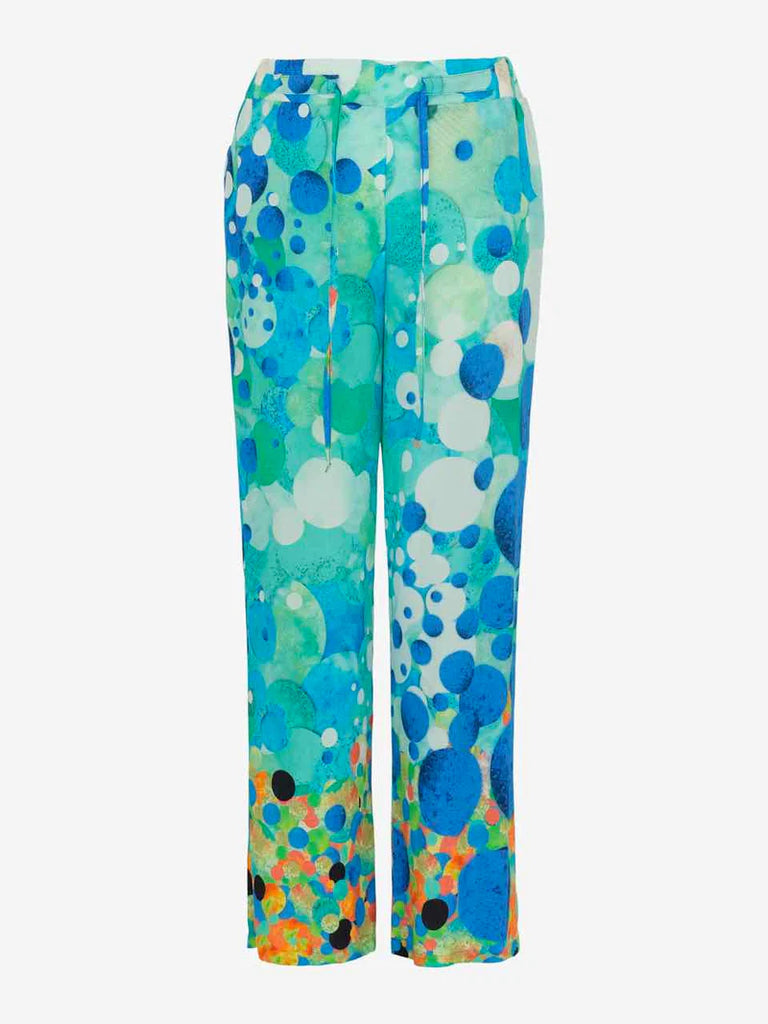 Dolcezza Simple Art “Big Angel Fish Mosaic” Drawstring Wide Leg Trouser (24620)-Bottoms-Dolcezza-Deja Nu Boutique, Women's Fashion Boutique in Lampasas, Texas