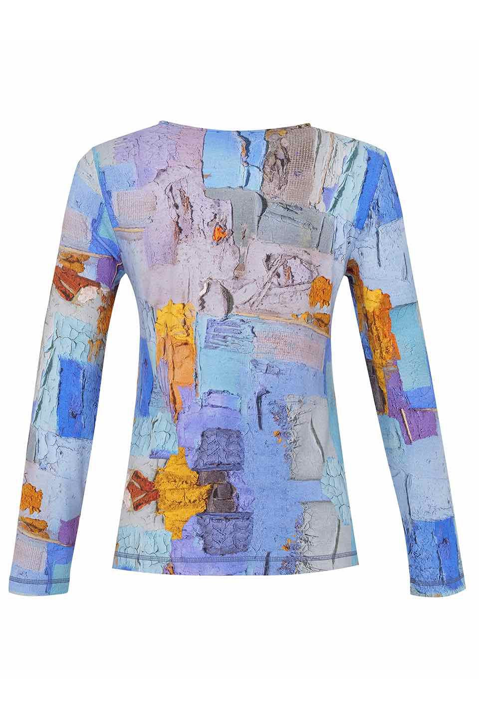 Dolcezza Simply Art Asymmetric Neckline Top “Sovrapposizione Di Civilta” (73690)-Long Sleeves-Dolcezza-Deja Nu Boutique, Women's Fashion Boutique in Lampasas, Texas