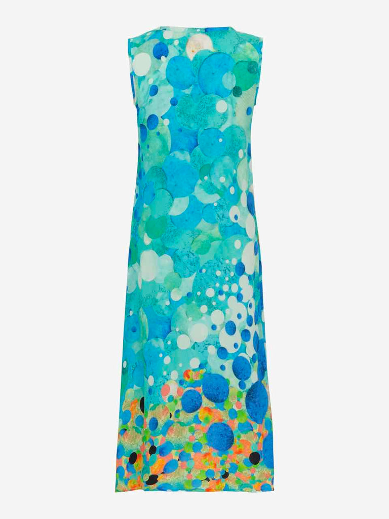 Dolcezza Simply Art “Big Angel Fish Mosaic” Midi Dress (24623)-Dresses-Dolcezza-Deja Nu Boutique, Women's Fashion Boutique in Lampasas, Texas
