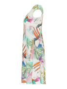 Dolcezza Simply Art 'Happy With Spring' Print Dress With Surplice Neckline - Style 24603-Dresses-Dolcezza-Deja Nu Boutique, Women's Fashion Boutique in Lampasas, Texas