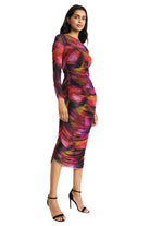 Donna Morgan For Maggy London Hilda Printed Mesh Midi Dress-Midi Dresses-Donna Morgan-Deja Nu Boutique, Women's Fashion Boutique in Lampasas, Texas