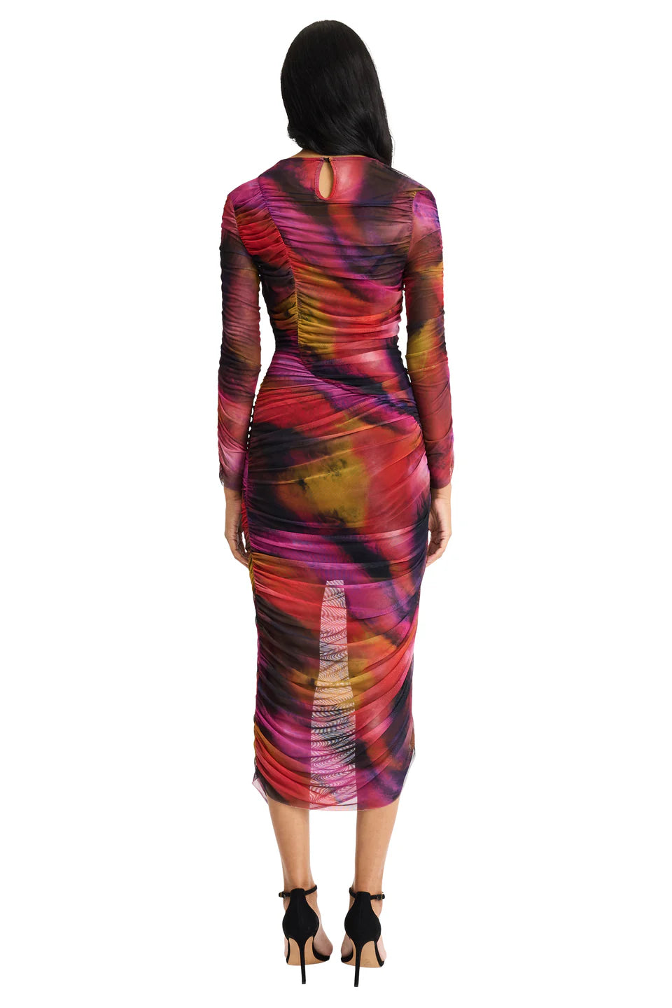 Donna Morgan For Maggy London Hilda Printed Mesh Midi Dress-Midi Dresses-Donna Morgan-Deja Nu Boutique, Women's Fashion Boutique in Lampasas, Texas