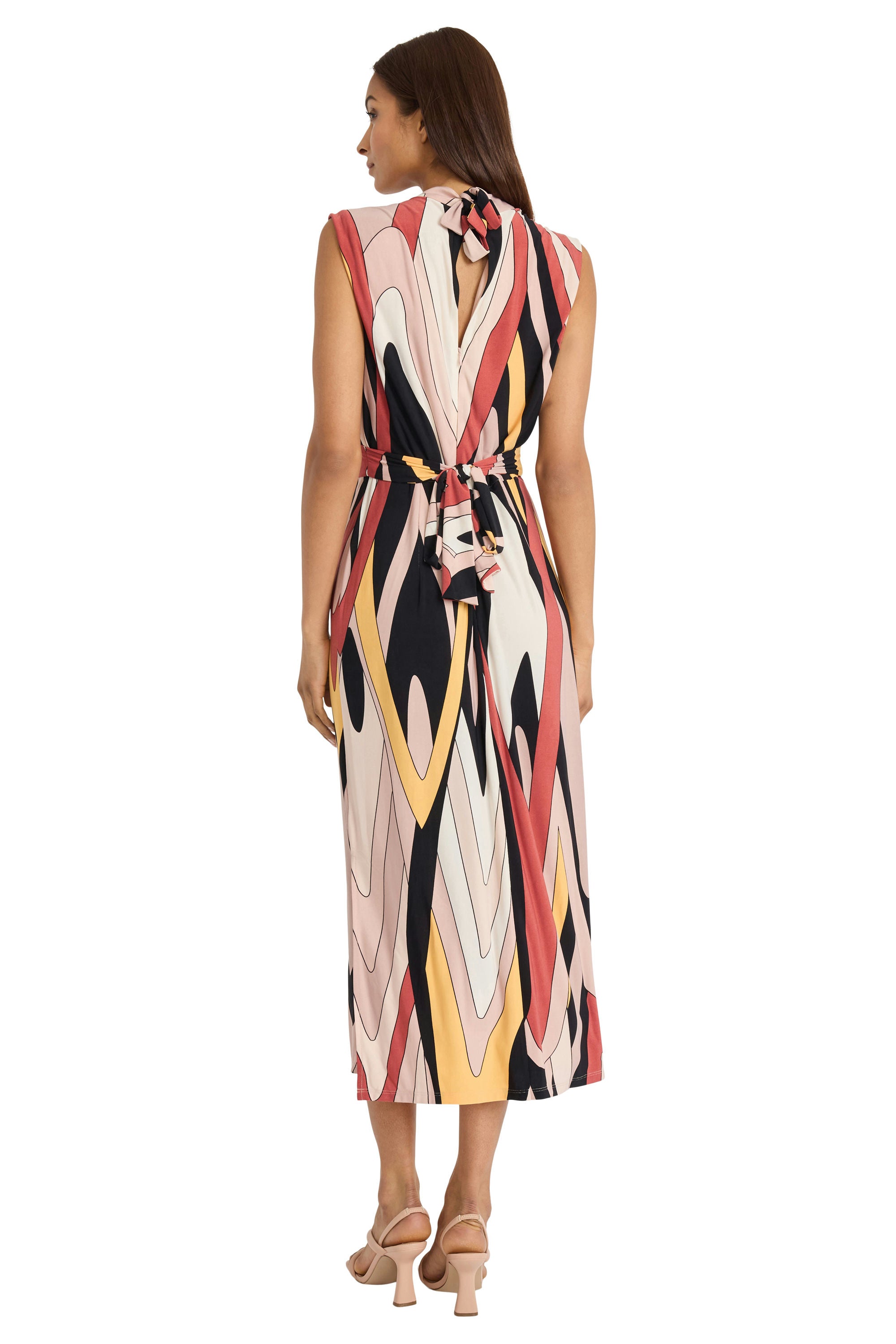 Donna Morgan For Maggy London Printed Matte Jersey Mock Neck Sleeveless Maxi Dress-Dresses-Donna Morgan-Deja Nu Boutique, Women's Fashion Boutique in Lampasas, Texas