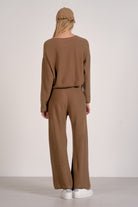 ELAN Caramel Drawstring Wide Leg Pants-Pants-Elan-Deja Nu Boutique, Women's Fashion Boutique in Lampasas, Texas