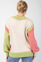 Easel Color Block Knit Pullover Sweater In Oatmeal-Sweaters-Easel-Deja Nu Boutique, Women's Fashion Boutique in Lampasas, Texas