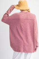 Easel Heart Patch Mineral Washed Knit Top In Mauve Plus-Curvy/Plus Tops-easel-Deja Nu Boutique, Women's Fashion Boutique in Lampasas, Texas