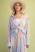 Easel Patchwork Multi Floral Printed Chiffon Button Down Shirt-shirts-Easel-Deja Nu Boutique, Women's Fashion Boutique in Lampasas, Texas