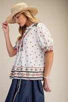 Easel Sage Pink Floral Printed Puff Sleeve Top-Tops-Easel-Deja Nu Boutique, Women's Fashion Boutique in Lampasas, Texas