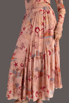 Easel Western Printed Mesh Swing Maxi Skirt – Elastic Waist Cowgirl Skirt in Camel-Skirts-Easel-Deja Nu Boutique, Women's Fashion Boutique in Lampasas, Texas