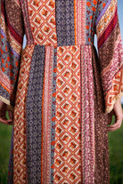 Easel Cream & Blue Printed Bell Sleeve Maxi Duster Dress-Maxi Dresses-Easel-Deja Nu Boutique, Women's Fashion Boutique in Lampasas, Texas