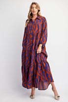 Easel Sophia Button Down Woven Maxi Dress Plus-Maxi Dresses-Easel-Deja Nu Boutique, Women's Fashion Boutique in Lampasas, Texas