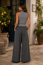 Elan Twist Front Sleeveless Top in Grey-Camis/Tanks-elan-Deja Nu Boutique, Women's Fashion Boutique in Lampasas, Texas