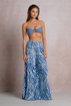 Elan Blue Zebra Resort Palazzo Pants-Pants-Elan-Deja Nu Boutique, Women's Fashion Boutique in Lampasas, Texas