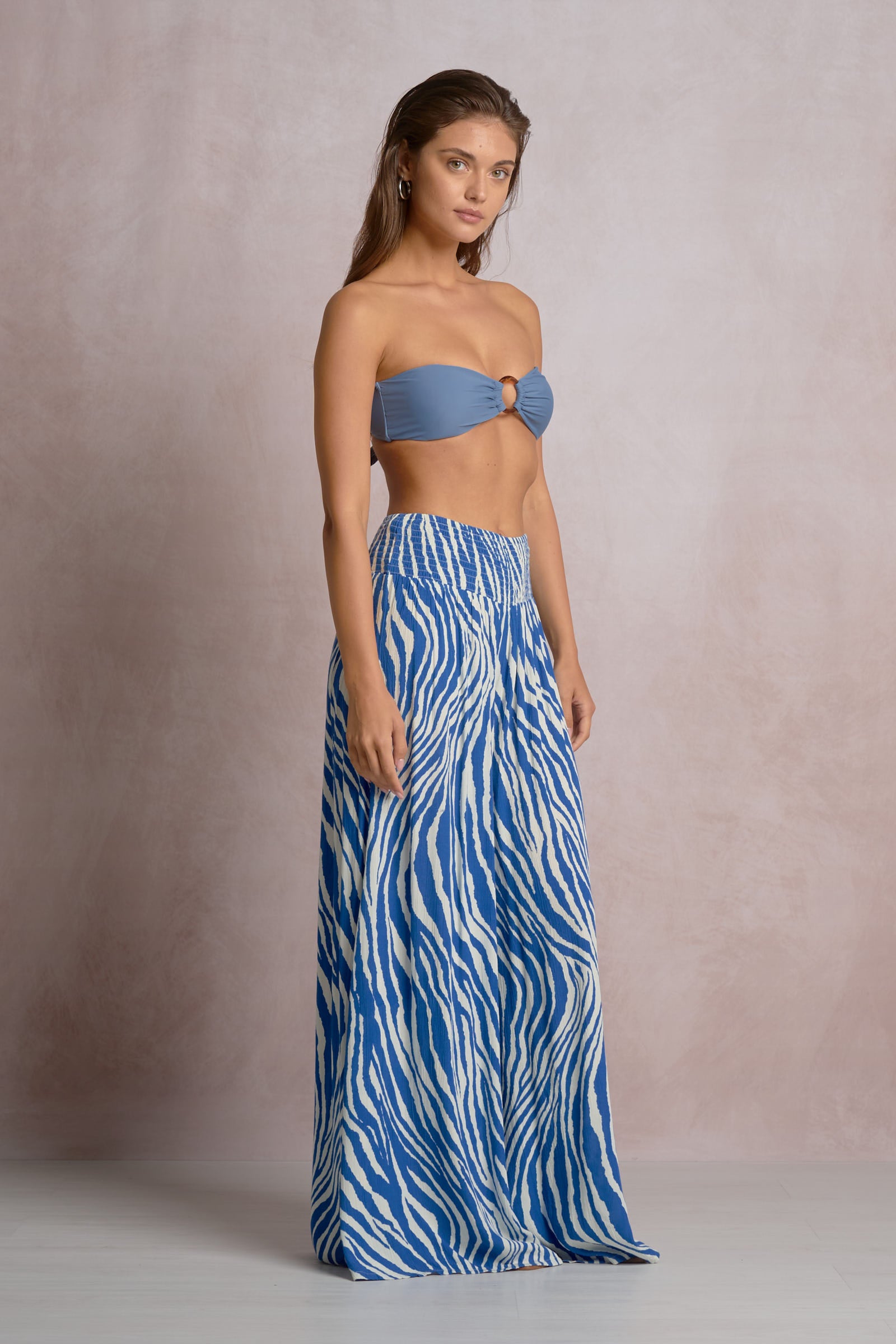 Elan Blue Zebra Resort Palazzo Pants-Pants-Elan-Deja Nu Boutique, Women's Fashion Boutique in Lampasas, Texas