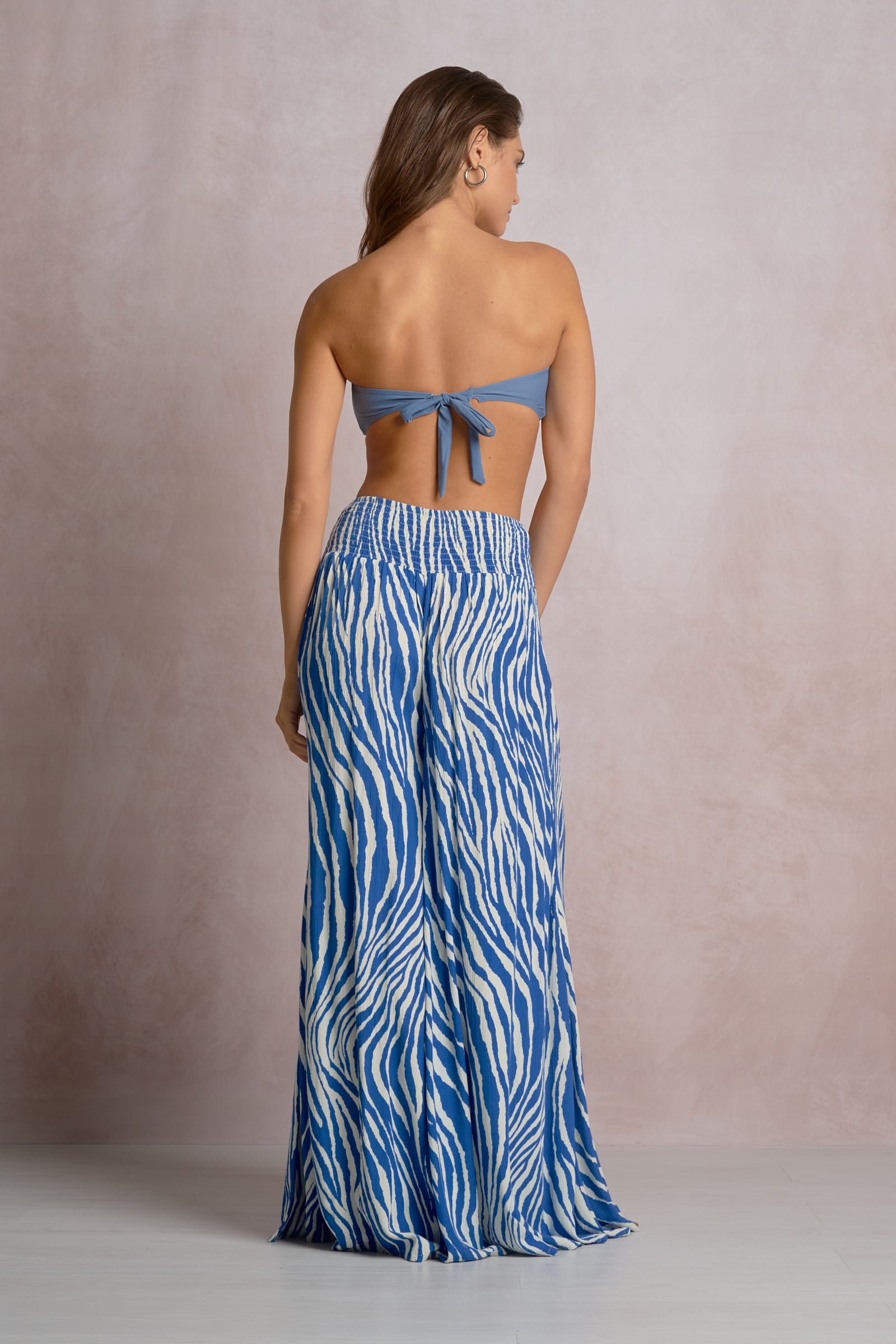 Elan Blue Zebra Resort Palazzo Pants-Pants-Elan-Deja Nu Boutique, Women's Fashion Boutique in Lampasas, Texas