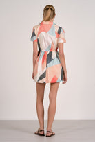 Elan Collared Full Zip Dress in Multi Prism-Dresses-Elan-Deja Nu Boutique, Women's Fashion Boutique in Lampasas, Texas