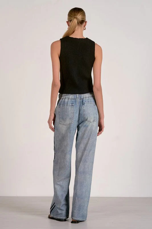 Elan Jojo Track Sweatpant Jean-Bottoms-Elan-Deja Nu Boutique, Women's Fashion Boutique in Lampasas, Texas
