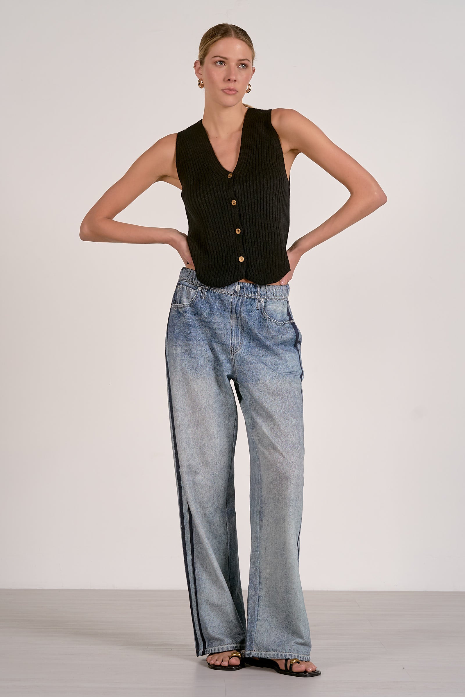Elan Jojo Track Sweatpant Jean-Bottoms-Elan-Deja Nu Boutique, Women's Fashion Boutique in Lampasas, Texas
